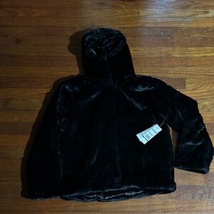 Kensie Kids Black Faux Fur Jacket NWT